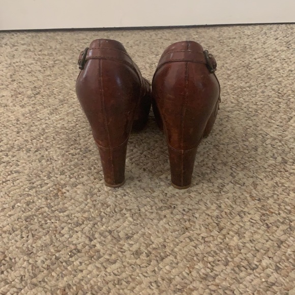 Frye Brown leather Liv Pump heeled pump shoes 7.5 - Picture 4 of 8